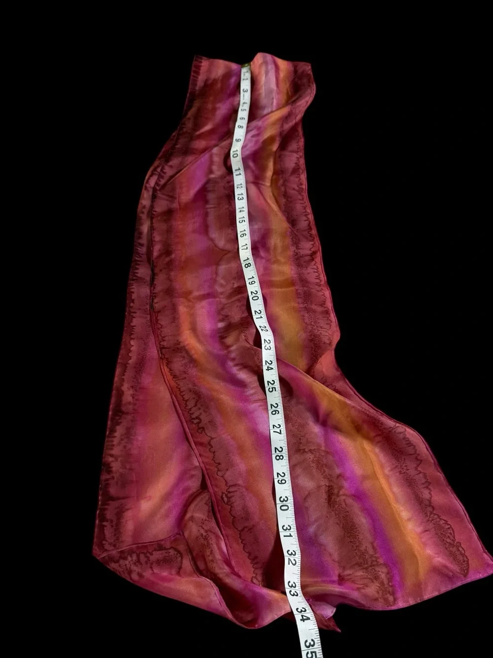 Pink and Yellow Silk-like Scarf - Elegant Women's Accessory